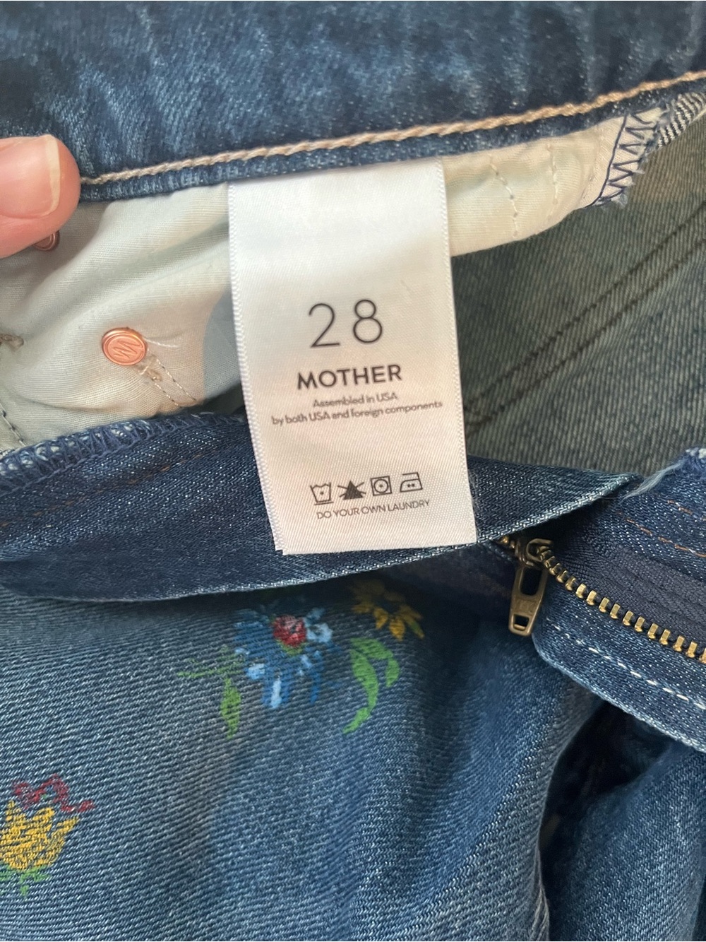 Mother The Rerun Zip Sneak High-Rise Wide-Leg in Field of Flowers - Picture 7 of 8